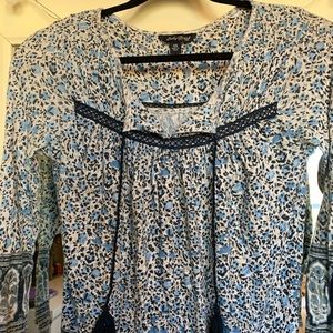 Blue Floral Blouse